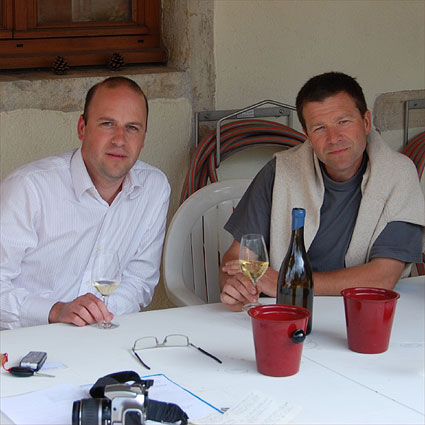 Proeven bij Arnaud Ente (rechts)