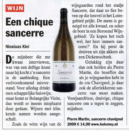 Nicolaas Klei over de Sancerre van Martin