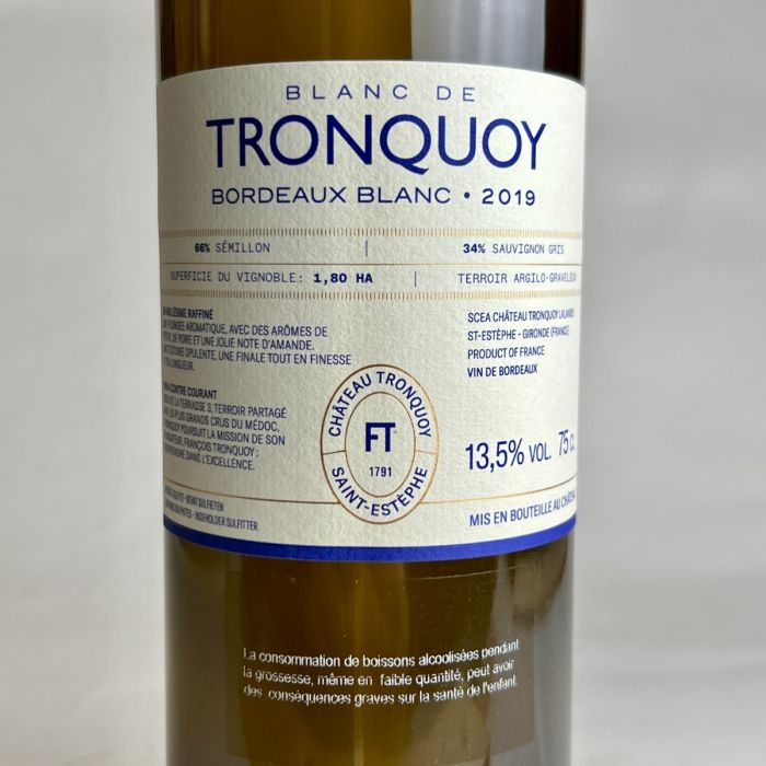 Blanc de Tronquoy 2019 - Bolomey Wijnimport