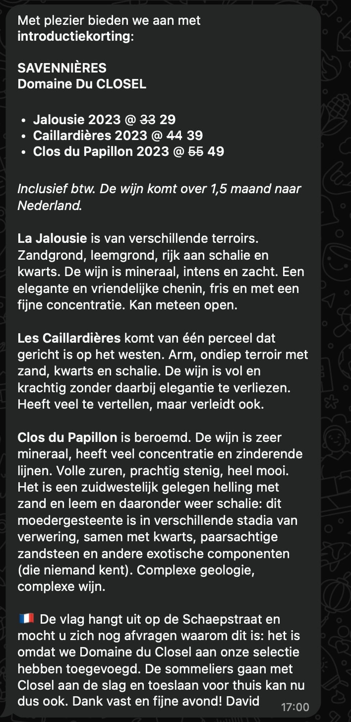 WhatsApp Bericht Deel 2 - Aanbod en Prijzen